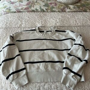 Lululemon Athletica Perfectly Oversized Cropped Crew Striped Top